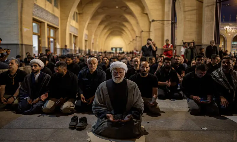 Mourners pray at a ceremony to pay their respects to the late Supreme Leader Ayatollah Ali Khamenei in Tehran, Iran. -- Reuters