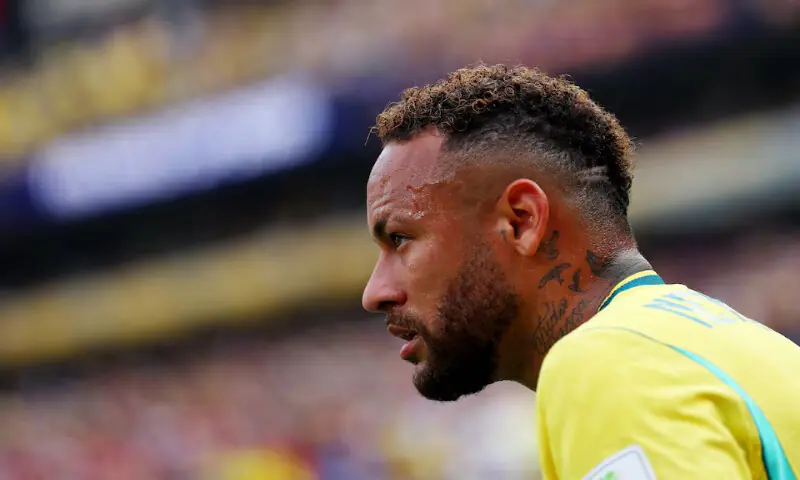 Brazil's Neymar Jr. looks dejected after the match as Brazil are eliminated from the World Cup. -- Reuters