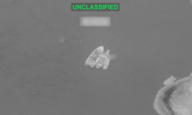 Vessels identified by CENTCOM as Islamic Revolutionary Guard Corps boats before they were struck in a still image. -- Reuters Vessels identified by CENTCOM as Islamic Revolutionary Guard Corps boats before they were struck in a still image. -- Reuters