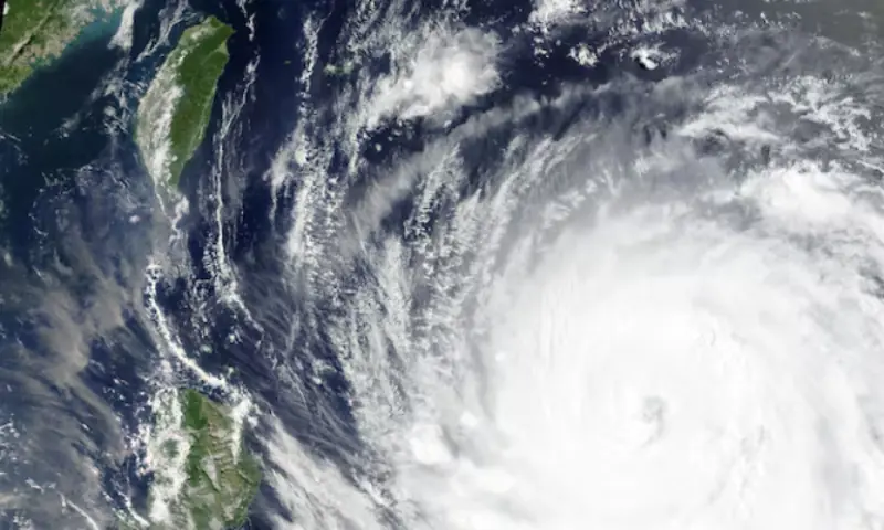 A satellite image shows Typhoon Bavi as it churns in the Pacific Ocean. -- Reuters A satellite image shows Typhoon Bavi as it churns in the Pacific Ocean. -- Reuters