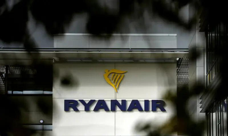 General view of the Ryanair logo at their headquarters in Dublin, Ireland. -- Reuters file
