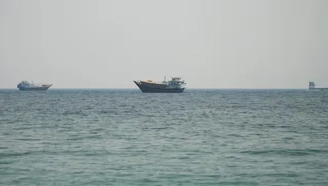 Vessels at the Strait of Hormuz, as seen from Musandam,Oman. -- Reuters
