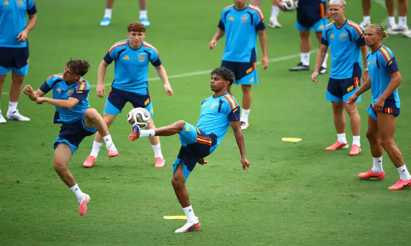 Spain's Lamine Yamal during training at at Cotton Bowl Stadium, Dallas, Texas. -- Reuters Spain's Lamine Yamal during training at at Cotton Bowl Stadium, Dallas, Texas. -- Reuters
