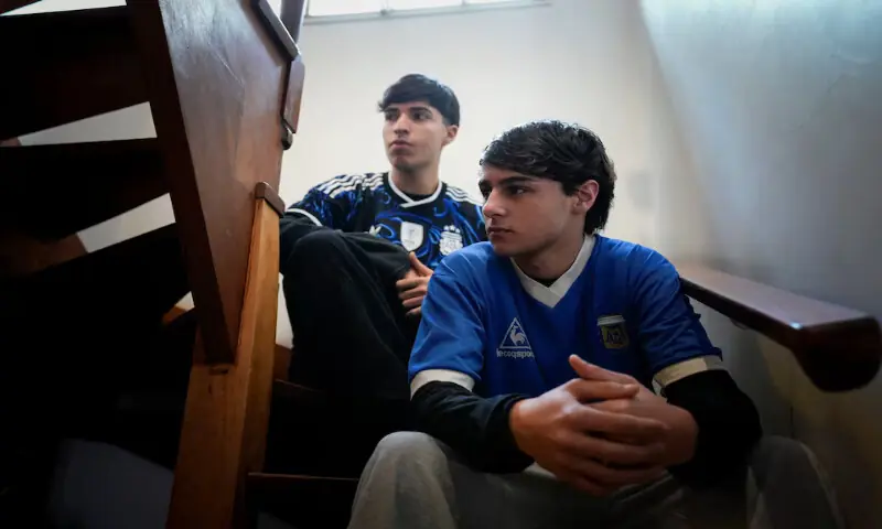 Juan Pablo Monsalvo and Juan Ignacio Calvo pose with different Argentine national team jerseys on the eve of the FIFA World Cup 2026 semifinal between Argentina and England, on the outskirts of Buenos Aires, Argentina. -- Reuters Juan Pablo Monsalvo and Juan Ignacio Calvo pose with different Argentine national team jerseys on the eve of the FIFA World Cup 2026 semifinal between Argentina and England, on the outskirts of Buenos Aires, Argentina. -- Reuters