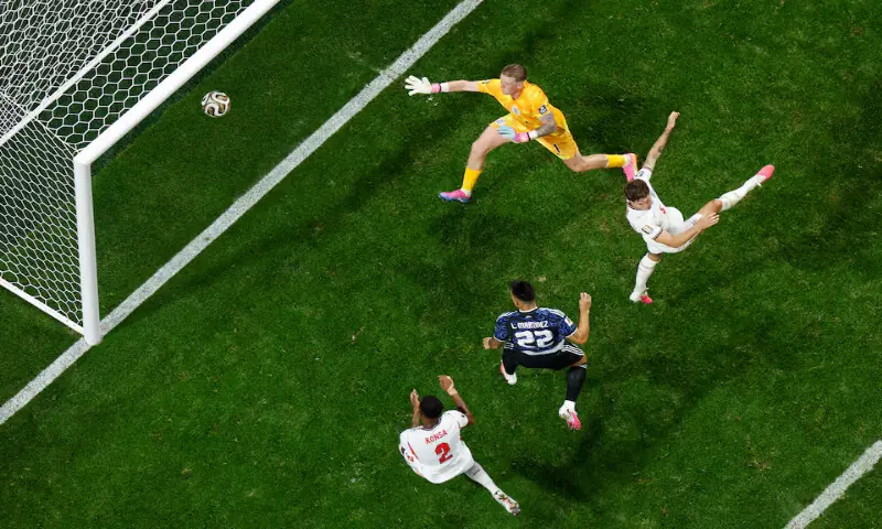 Argentina's Lautaro Martinez scores their second goal. -- Reuters