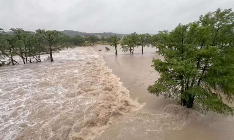 Flooding as heavy rains and severe weather hit southern Texas, in Kerrville, Texas. -- Reuters