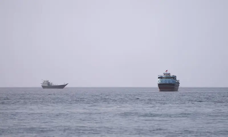 Vessels at the Strait of Hormuz, as seen from Musandam, Oman. -- Reuters Vessels at the Strait of Hormuz, as seen from Musandam, Oman. -- Reuters