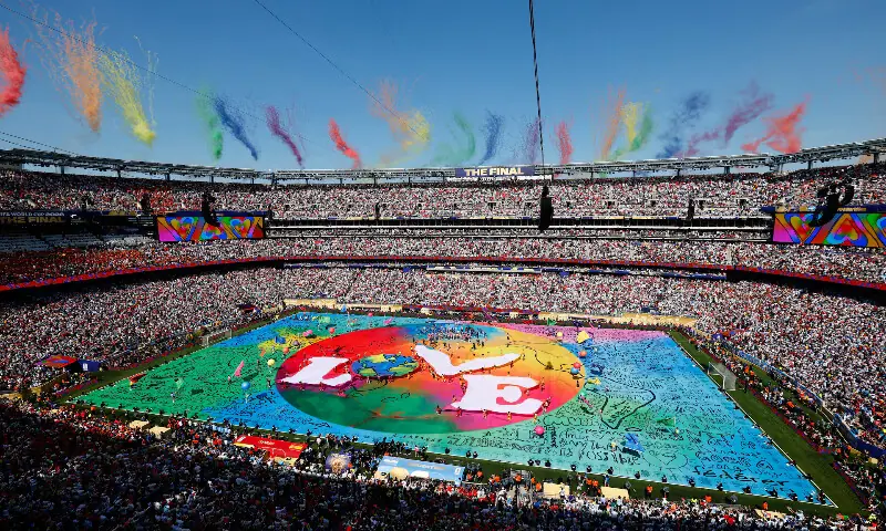 A general view of the stadium during the halftime show. -- Reuters A general view of the stadium during the halftime show. -- Reuters