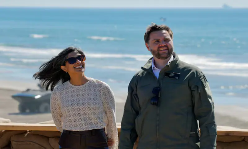 U.S. Vice President JD Vance and second lady Usha Vance attend the 250th anniversary celebration of the United States Marine Corps at Camp Pendleton, California, U.S., October 18, 2025. REUTERS/Mike Blake/File Photo Purchase Licensing Rights, opens new tab U.S. Vice President JD Vance and second lady Usha Vance attend the 250th anniversary celebration of the United States Marine Corps at Camp Pendleton, California, U.S., October 18, 2025. REUTERS/Mike Blake/File Photo Purchase Licensing Rights, opens new tab