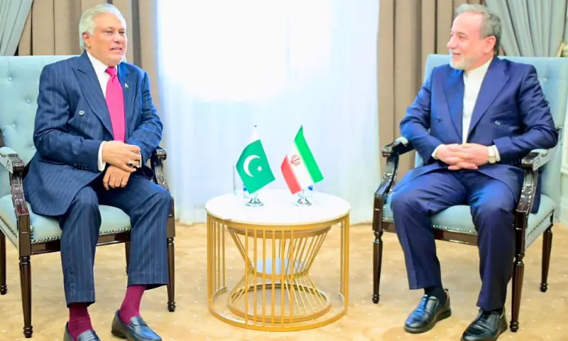 Foreign Minister of Pakistan Ishaq Dar and the Foreign Minister of Iran, Abbas Araghchi. -- APP