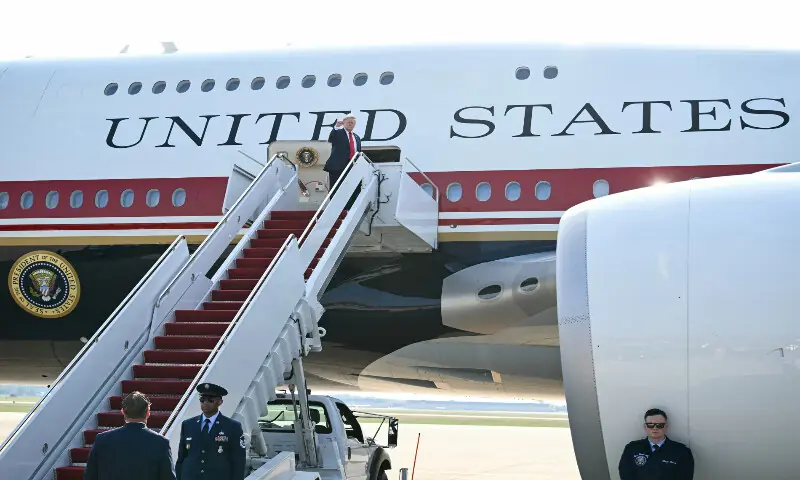 President Donald Trump boards the Qatari-gifted Air Force One at Joint Base Andrews in Maryland on 1 July 2026. -- Picture courtesy X President Donald Trump boards the Qatari-gifted Air Force One at Joint Base Andrews in Maryland on 1 July 2026. -- Picture courtesy X