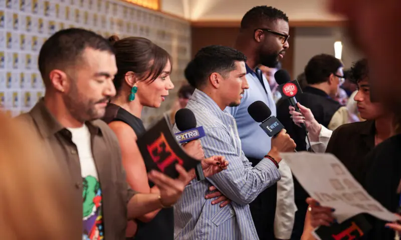 Hannah John-Kamen, Danny Ramirez and Winston Duke attend the Marvel Panel cast call at the Hilton Bayfront during Comic Con in San Diego, California. -- Reuters