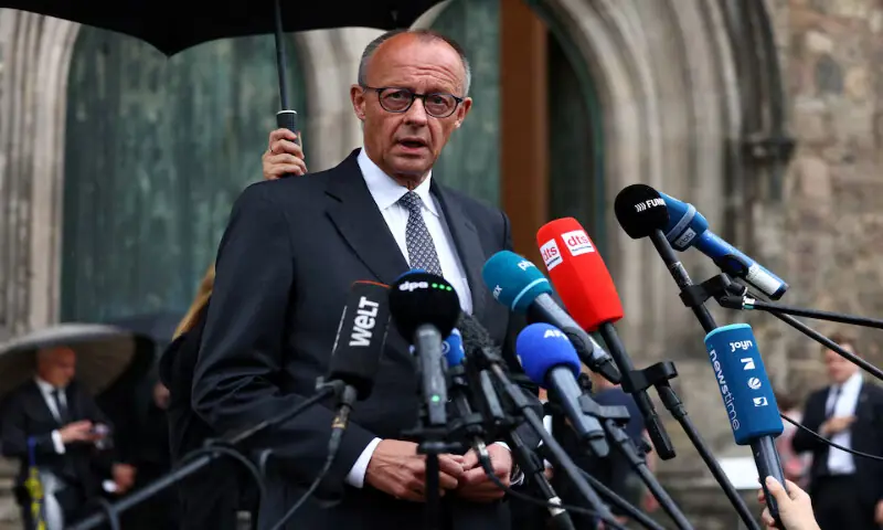 German Chancellor Friedrich Merz gives a statement after the deadly incident in Berlin, Germany. -- Reuters German Chancellor Friedrich Merz gives a statement after the deadly incident in Berlin, Germany. -- Reuters