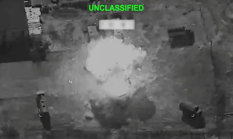 Smoke rises following explosion at an unknown location, during what US Central Command says are strikes on Iran, in this screengrab. -- Reuters Smoke rises following explosion at an unknown location, during what US Central Command says are strikes on Iran, in this screengrab. -- Reuters