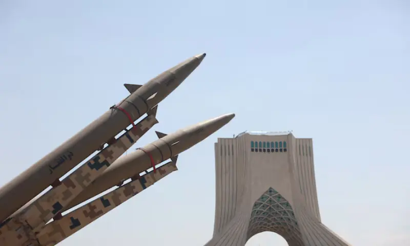 An Iranian missile system is displayed in Azadi Square in Tehran, Iran. -- Reuters An Iranian missile system is displayed in Azadi Square in Tehran, Iran. -- Reuters