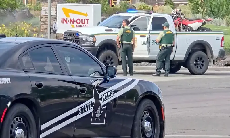 Emergency responders at the site of a fatal shooting incident in Twin Falls, Idaho. -- Reuters Emergency responders at the site of a fatal shooting incident in Twin Falls, Idaho. -- Reuters