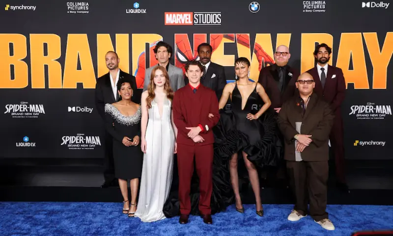 Cast members of Spider-Man: Brand New Day. -- Reuters
