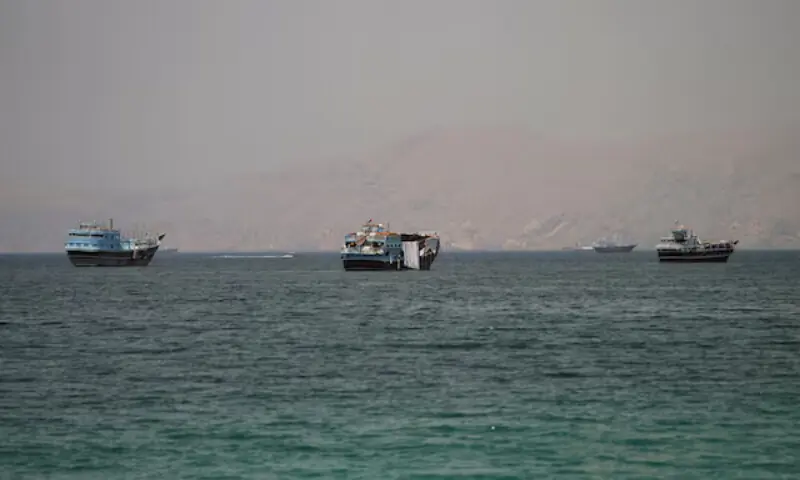 Vessels at the Strait of Hormuz, as seen from Musandam, Oman. -- Reuters Vessels at the Strait of Hormuz, as seen from Musandam, Oman. -- Reuters