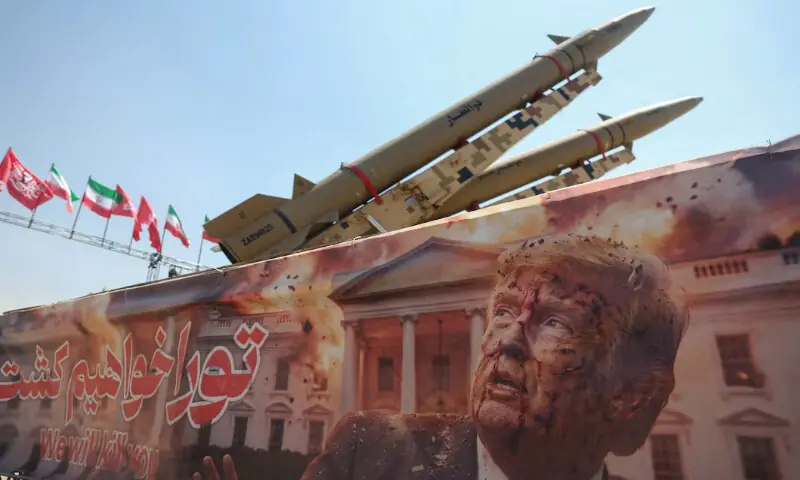 A banner with a picture of US President Donald Trump next to an Iranian missile system at Azadi Square in Tehran, Iran, on July 30, 2026. Reuters file A banner with a picture of US President Donald Trump next to an Iranian missile system at Azadi Square in Tehran, Iran, on July 30, 2026. Reuters file