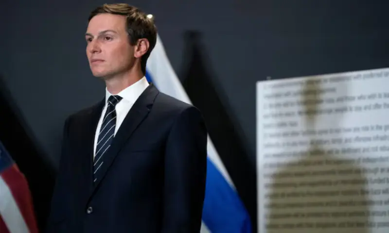 Jared Kushner listens as US Vice President JD Vance speaks during a press conference following a military briefing at the Civilian Military Coordination Center in southern Israel. -- Reuters