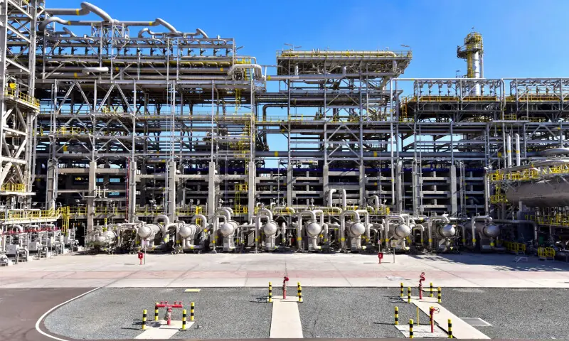 An undated handout picture released by KNPC, a subsidiary of the Kuwait Petroleum Corporation on November 11, 2020, shows the Crude Distillation Unit at the Mina Abdullah Refinery in the Fahaheel district some 35 kilometres south of Kuwait City. AFP