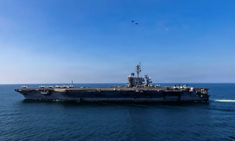 The US Navy Nimitz-class aircraft carrier USS Abraham Lincoln sails in support of the Operation Epic Fury attack on Iran from an undisclosed location on March 3, 2026. Reuters