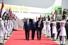 PM Khan receives Tajik President Emomali Rahmon at the PM House