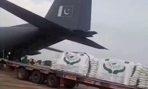 PAF aircraft with relief goods lands in Kabul