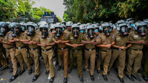 Sri Lanka police tear gas student protesters outside parliament
