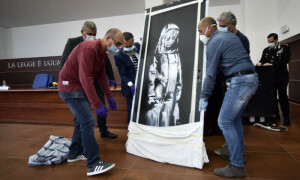 Eight on trial for stealing Banksy from Paris attack site