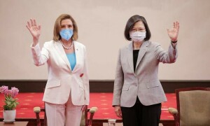 Pelosi hails Taiwan&rsquo;s free society as China holds military drills, vents anger