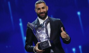 Real&rsquo;s Benzema named UEFA player of year, Ancelotti wins coach&rsquo;s award