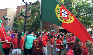 Indian man tears Portugal flag ahead of FIFA World Cup