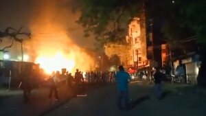 Properties set ablaze in India&rsquo;s Jamshedpur during communal clashes