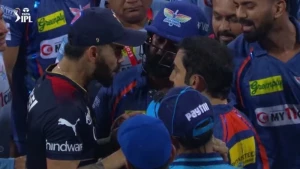 ویرات کوہلی ، نوین الحق اورگوتم گھمبیرکو گراؤنڈ میں الجھنا مہنگا پڑا، ویڈیو وائرل