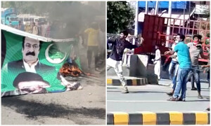 عمران خان کی گرفتاری کیخلاف پی ٹی آئی کارکنان کا وزیر داخلہ کے ڈیرے پر پتھراؤ