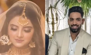 حارث رؤف اور مزنہ کا ولیمہ: مہمانوں میں خواجہ آصف بھی شامل، تصاویر وائرل