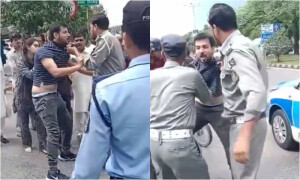 اسلام آباد: ٹریفک پولیس اہلکاروں کا شہری پر تشدد، گریبان سے پکڑ کر گاڑی میں بٹھایا