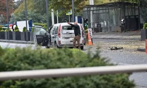 Bomb attack near Turkish parliament leaves two terrorists dead