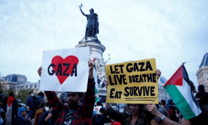 فرانس: فلسطینوں کیساتھ اظہار یکجہتی ریلی روکنے کیلئے آنسو گیس اورواٹر کیننن کااستعمال