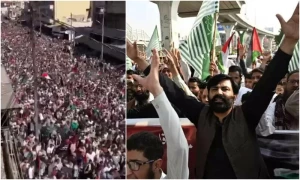 پاکستان سمیت دنیا بھر میں لاکھوں افراد فلسطینیوں کیلئے نکل آئے
