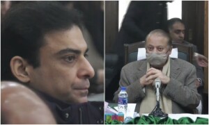 حمزہ شہباز قائد نوازشریف کے سامنے پھٹ پڑے، ن لیگ کی تردید