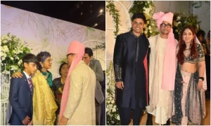 عامر خان کا بیٹی کی شادی پر سابقہ اہلیہ کو بوسہ