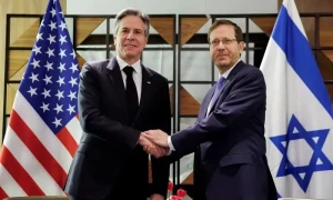 Blinken carries Arab message to Israel: keep hope of Palestinian state alive