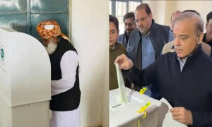 شہباز شریف، فضل الرحمان سمیت اہم شخصیات نے ووٹ کاسٹ کردیے
