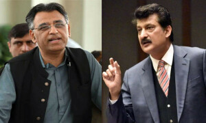 دفعہ 144 خلاف ورزی کیس: اسد عمر اور شہزاد وسیم بری