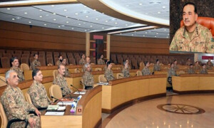 الیکشن میں فوج کی مداخلت کے غیرمصدقہ الزامات قابل مذمت ہیں، کور کمانڈرز کانفرنس