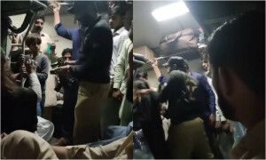 کراچی: ٹرین میں خاتون پر تشدد کرنے والا پولیس اہلکار گرفتار