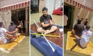امارات کے زیرِآب علاقوں میں لوگ کشتیاں استعمال کرنے پر مجبور