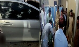 ڈیرہ مراد جمالی: دہشتگروں کی سرکاری ملازمین کی گاڑی پر فائرنگ، ایک جاں بحق